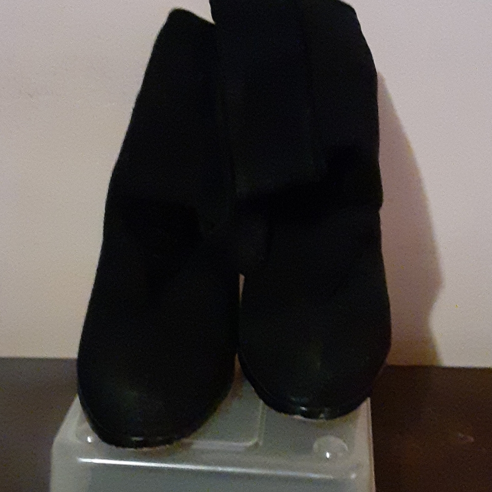 Black suede ladies ankle boots
